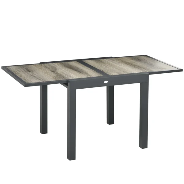 Outsunny Extendable Garden Table for 6 People in Plastic and Aluminum, 80/160x80x75 cm, Beige