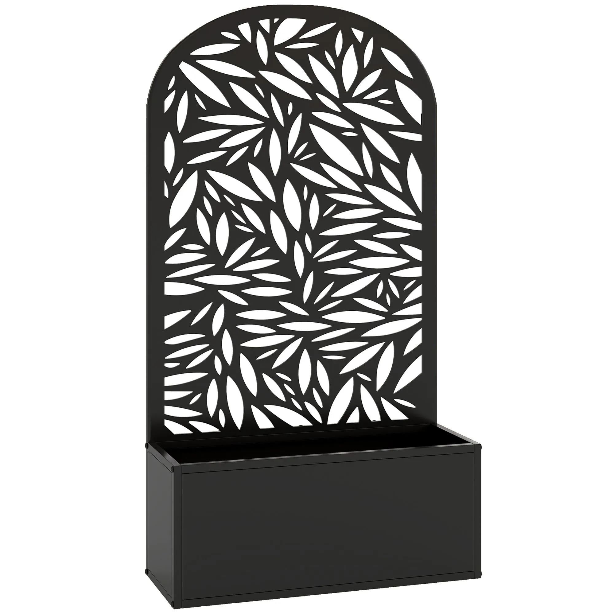 Outsunny Arched Trellis Planter with Drainage Holes, Metal, 61x23x113 cm, Black