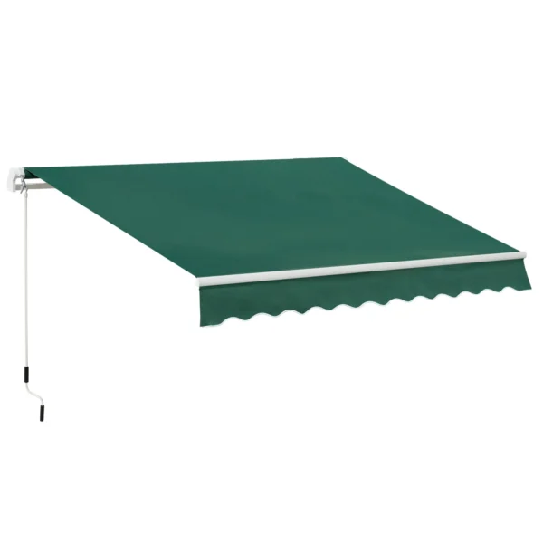 Outsunny 3x2m Adjustable Angle Crank Awning in Aluminum, Steel and Green Polyester