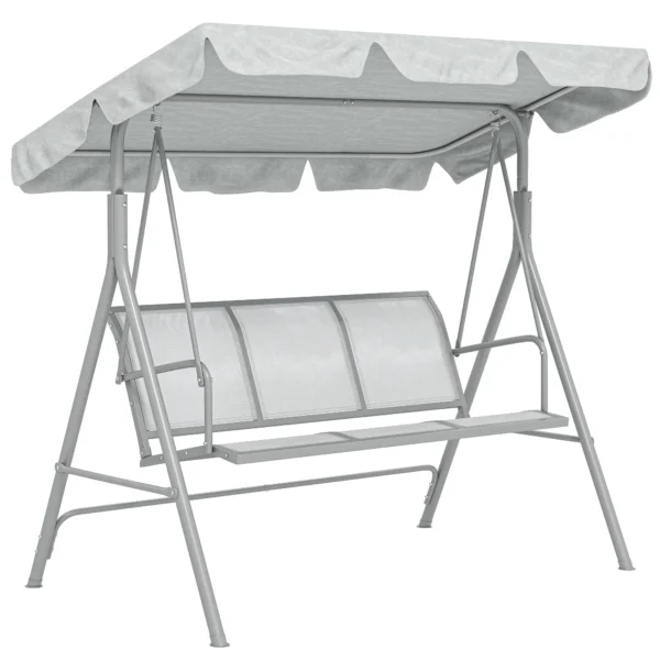 Outsunny 3-Seater Garden Swing with Removable Sun Canopy, 171x108x154 cm, Light Grey