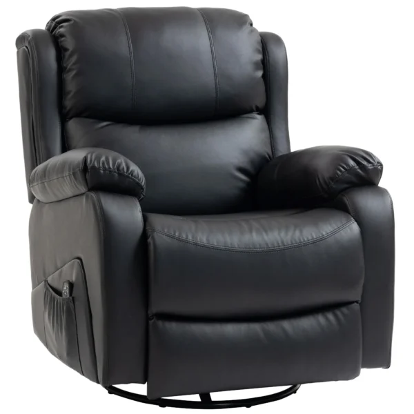 Reclining Relaxing Chair with 8 Massage Points, Heating and Footrest, 87x97x100 cm, Black