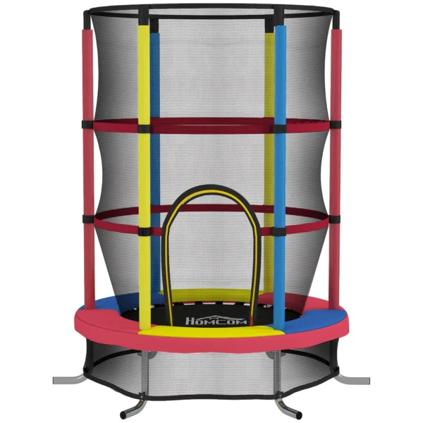 Trampoline for Children 3-6 Years with Safety Net, Without Springs, Ø160x190 cm, Multicolored