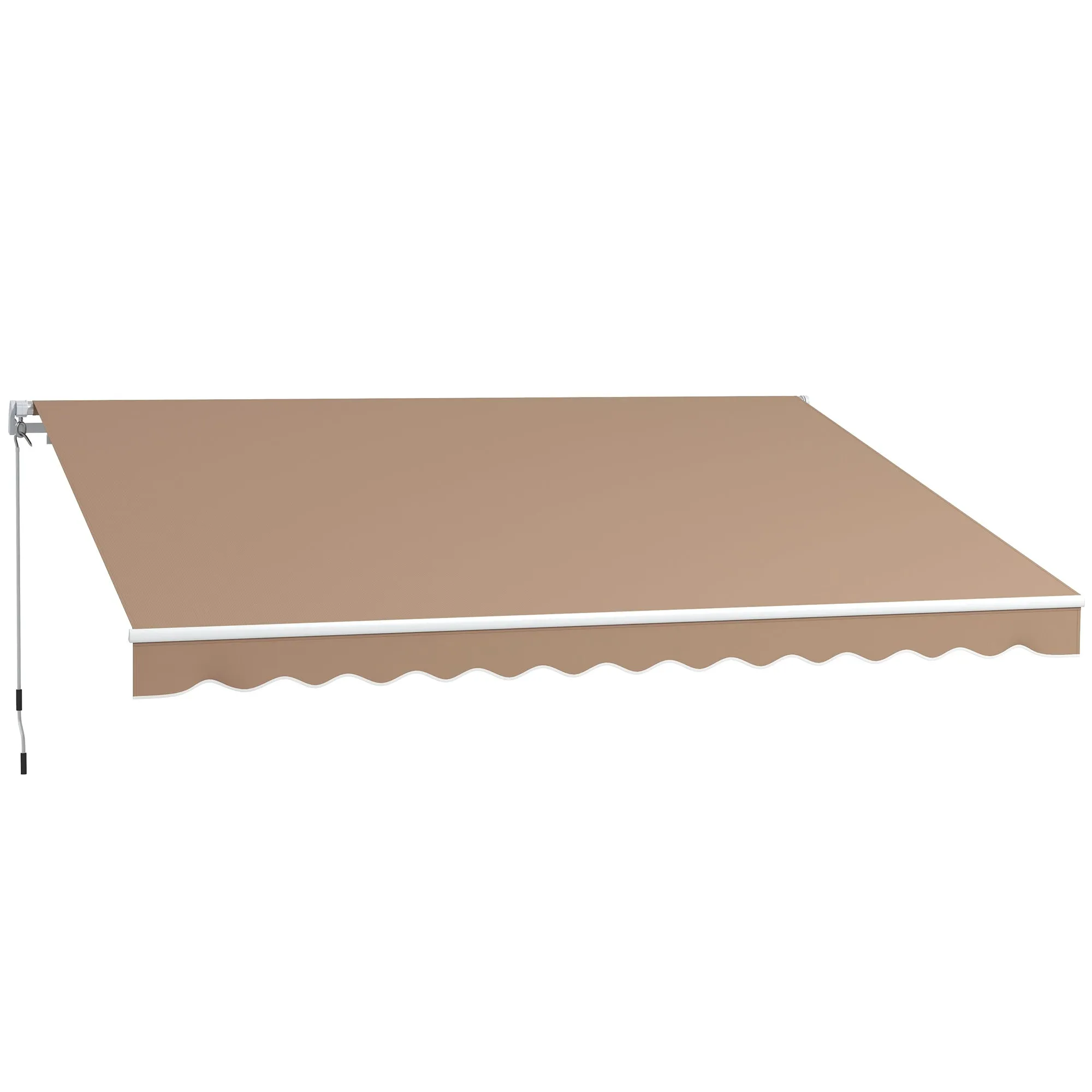 Outsunny Outdoor Awning with Crank Arms, 350x250 cm, Brown