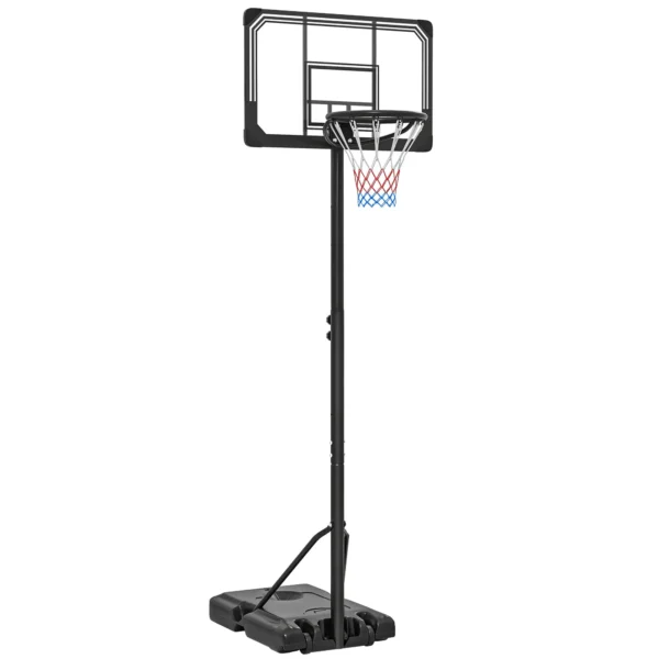 SPORTNOW 6-Height Adjustable Basketball Hoop with Fillable Base and Wheels, Made of PE, Steel and Polyester, Black