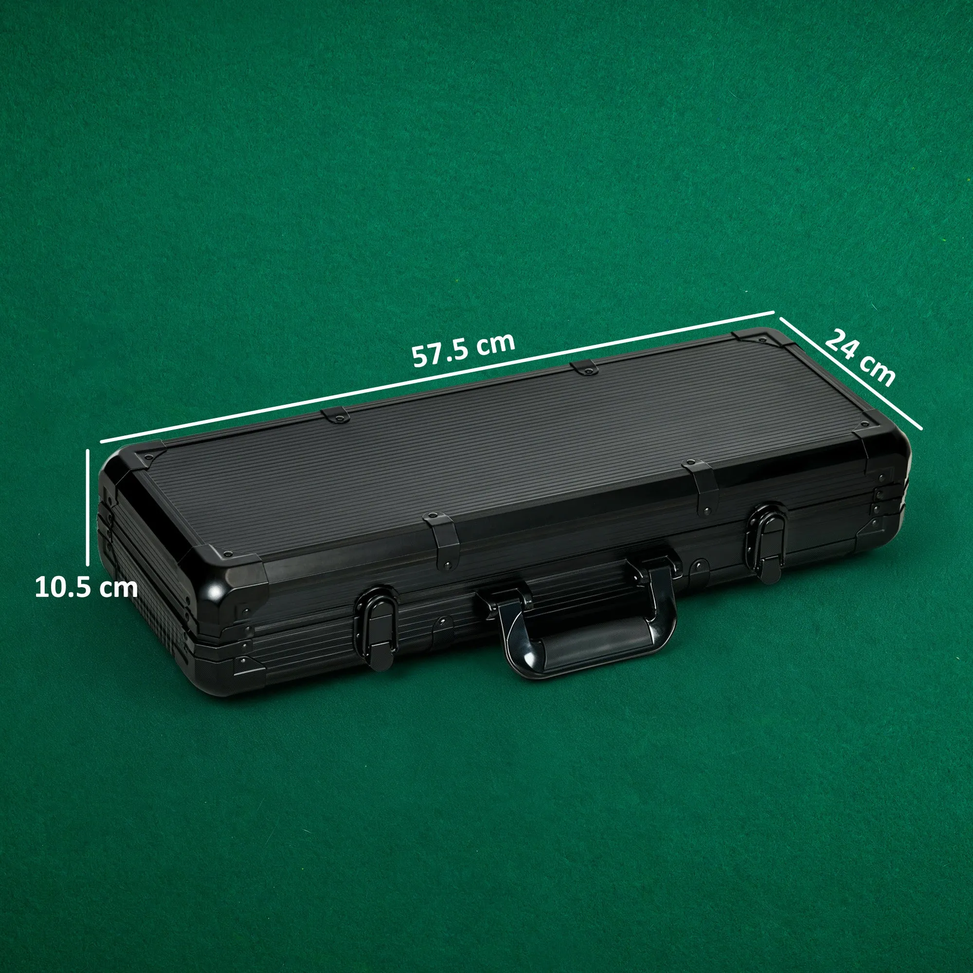 SPORTNOW Poker Set with 500 Chips, 2 Decks of Cards, 5 Dice, Buttons and Protective Black Aluminum Case - Image 3