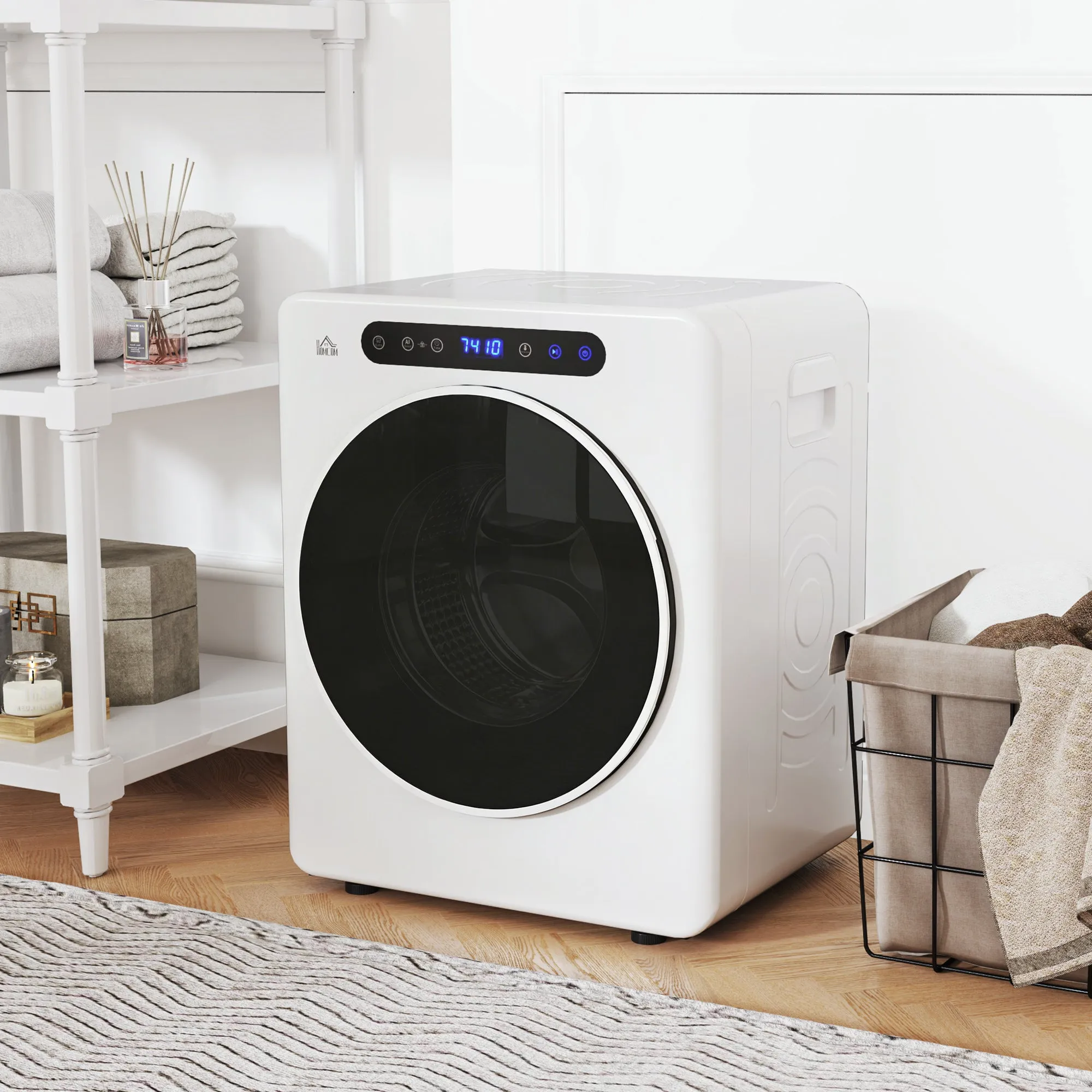 1000W Mini Electric Dryer, 3kg Capacity, LED Display, 49x43x61cm, White - Image 2