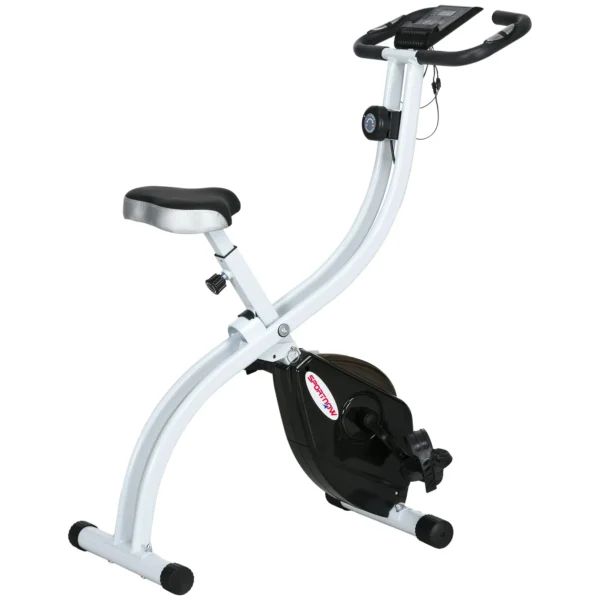 Folding Magnetic Exercise Bike with 8 Resistance Levels and Adjustable Seat, Steel, 97x43x110 cm, Black