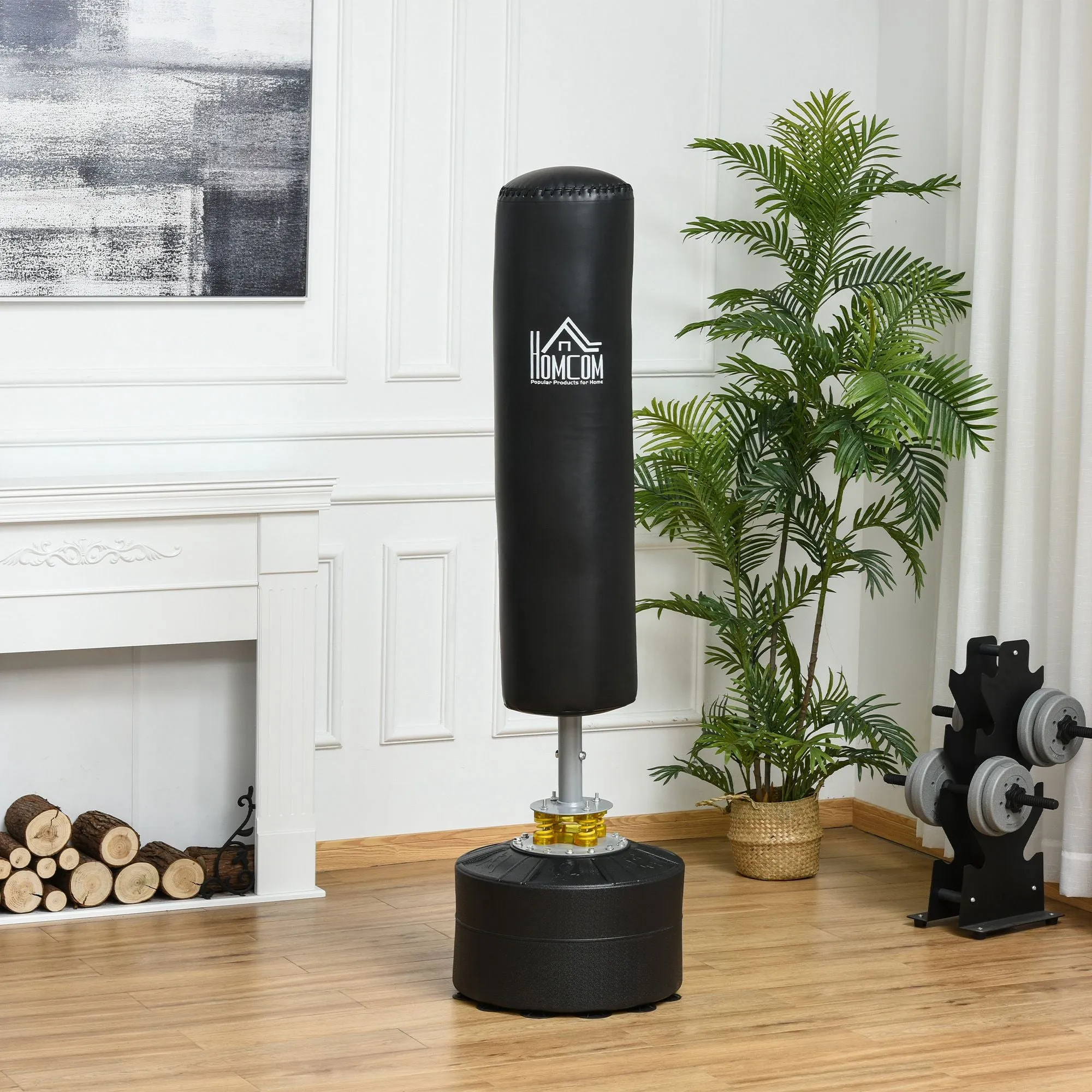 Freestanding Punching Bag, Punching Bag with Base Fillable with Water and Sand, Black - Image 2