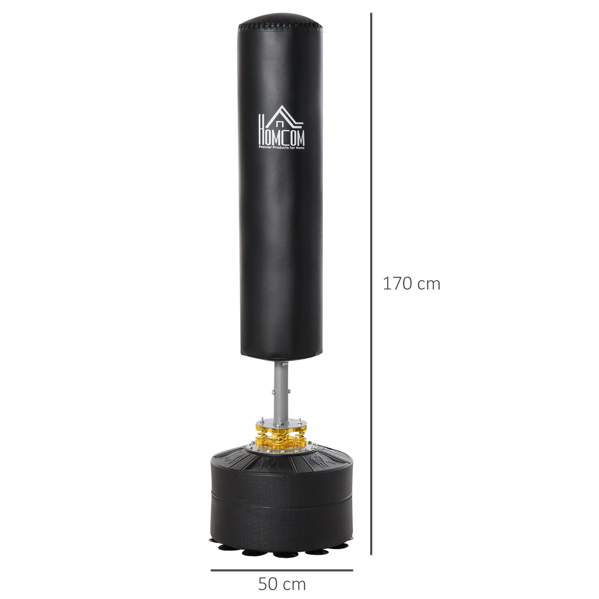 Freestanding Punching Bag, Punching Bag with Base Fillable with Water and Sand, Black - Image 3