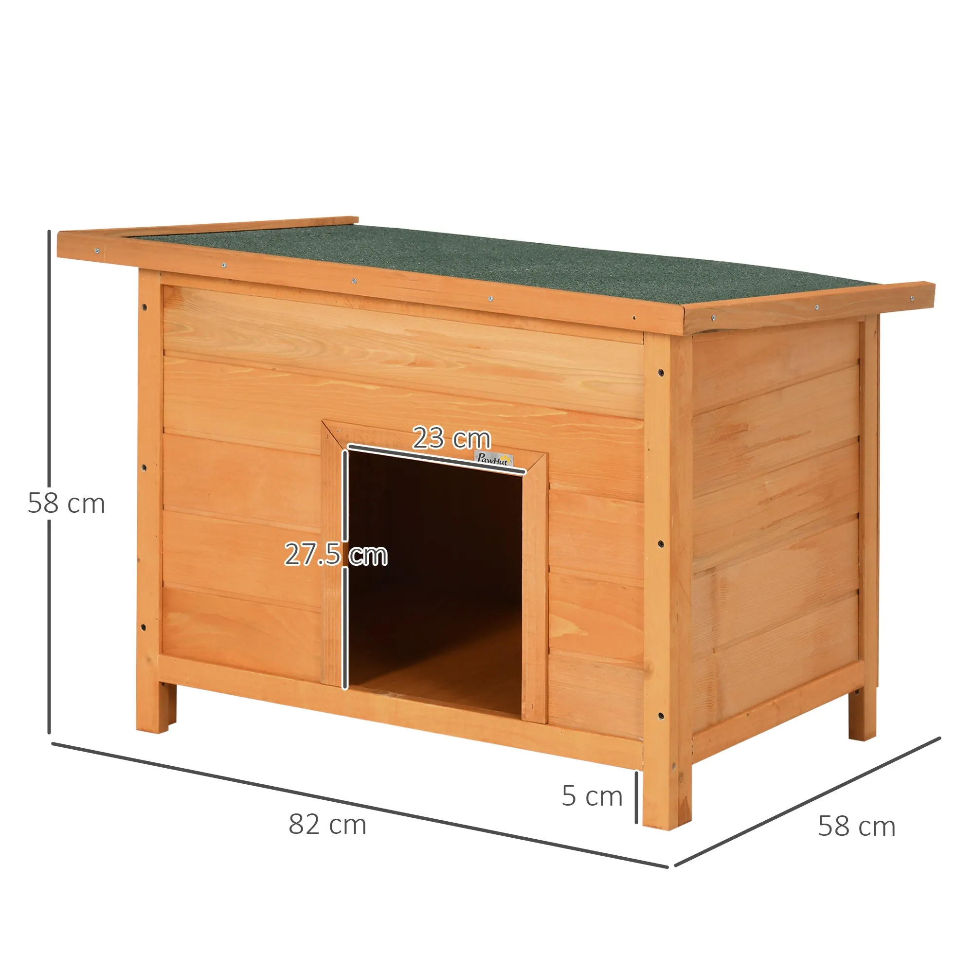 Waterproof Outdoor Dog Kennel Made of Fir Wood, 82 x 58 x 58cm - Image 3