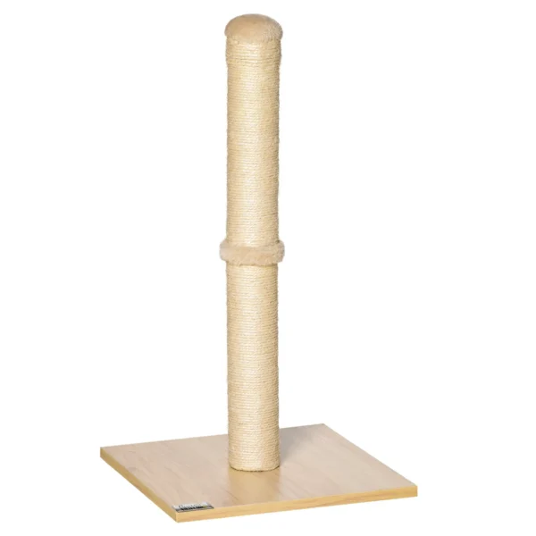 Cat Scratching Post with 60cm High Sisal Pole and Chipboard Base, Beige