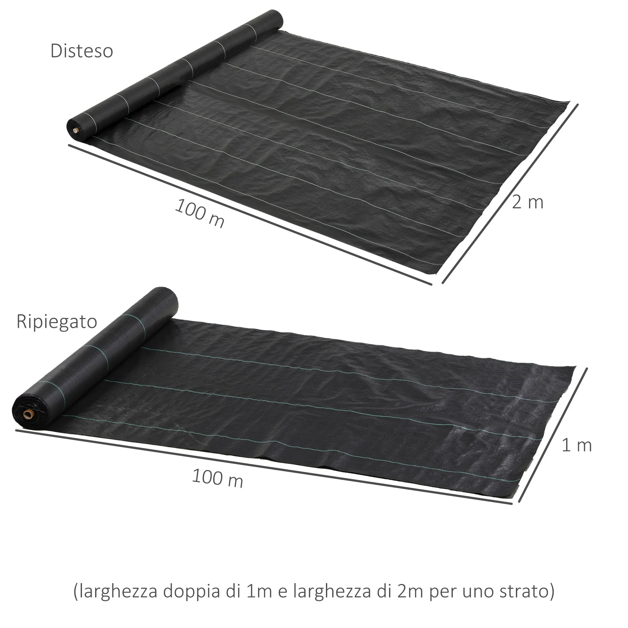 100x2m Breathable and Anti-UV Polypropylene Black Mulch Sheet - Image 3