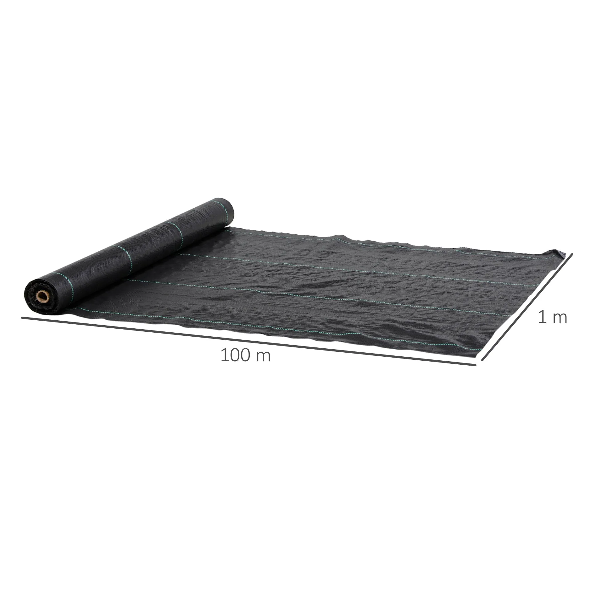 100x1m Breathable and Anti-UV Polypropylene Black Mulch Sheet - Image 3