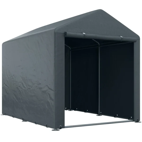 Tool Storage and Garage Tent for Bikes and Motorcycles with Anti-UV Cover, 1.6x2m, Dark Grey