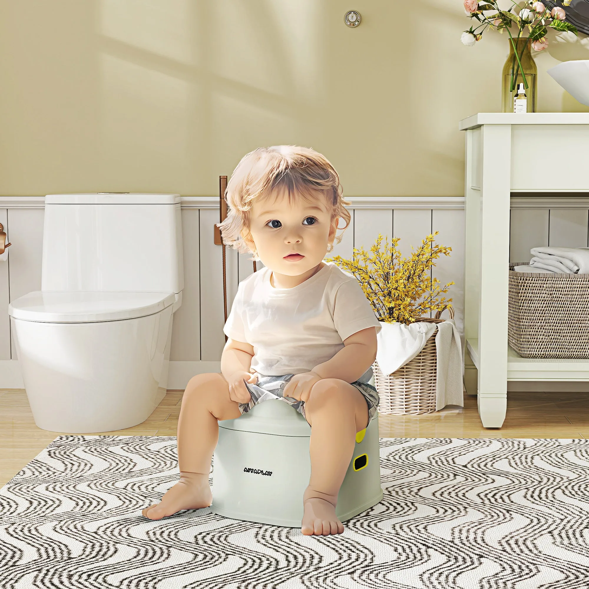 3-in-1 Children's Potty with Removable Tray and Padding, Age 6 Months-6 Years, Grey - Image 2