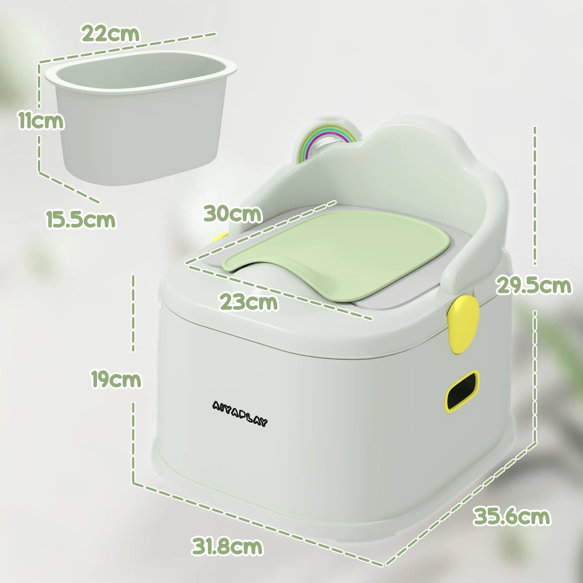 3-in-1 Children's Potty with Removable Tray and Padding, Age 6 Months-6 Years, Grey - Image 3