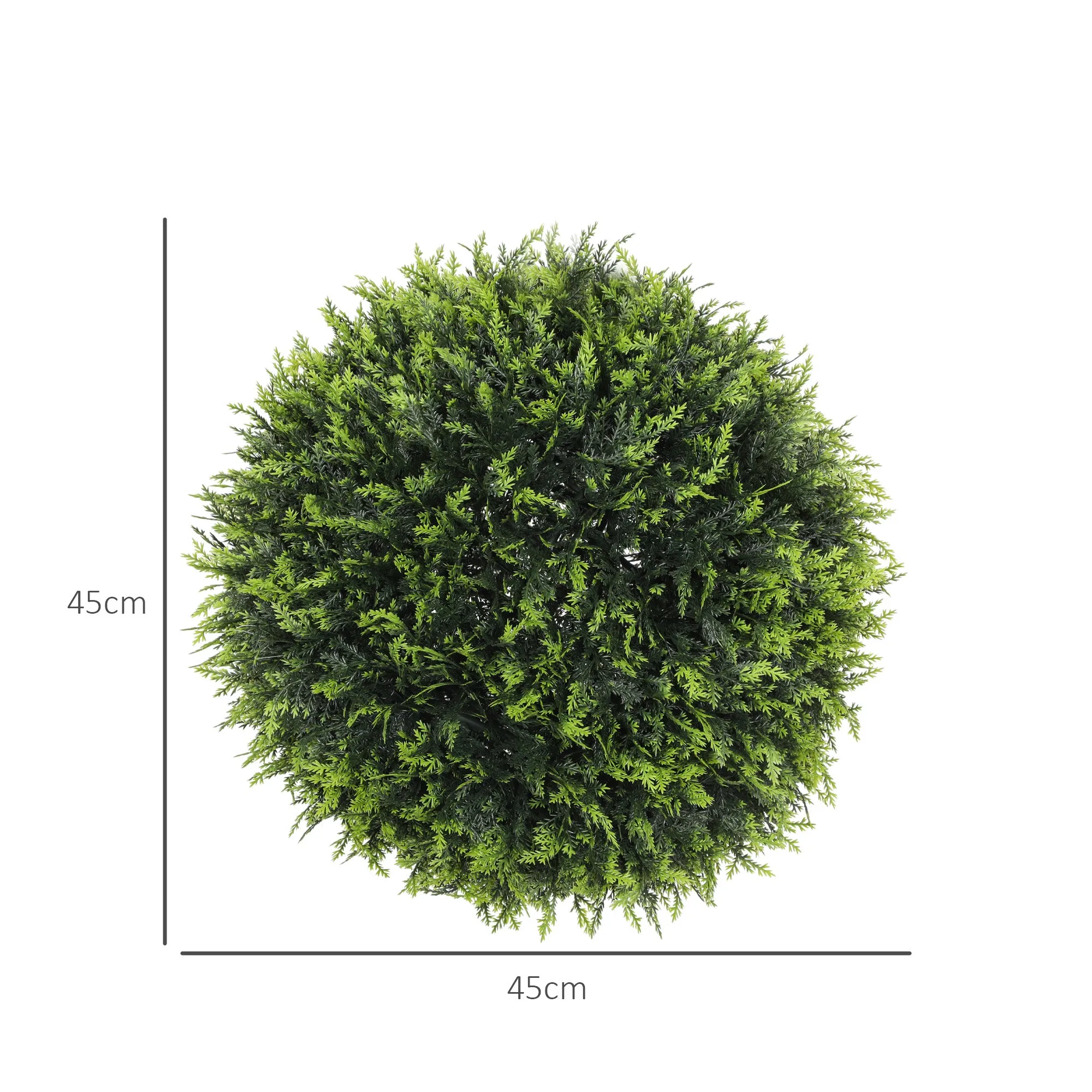 Set of 2 Artificial Plants with Cedar Leaves for Home and Garden Ø45 cm, Green - Image 3