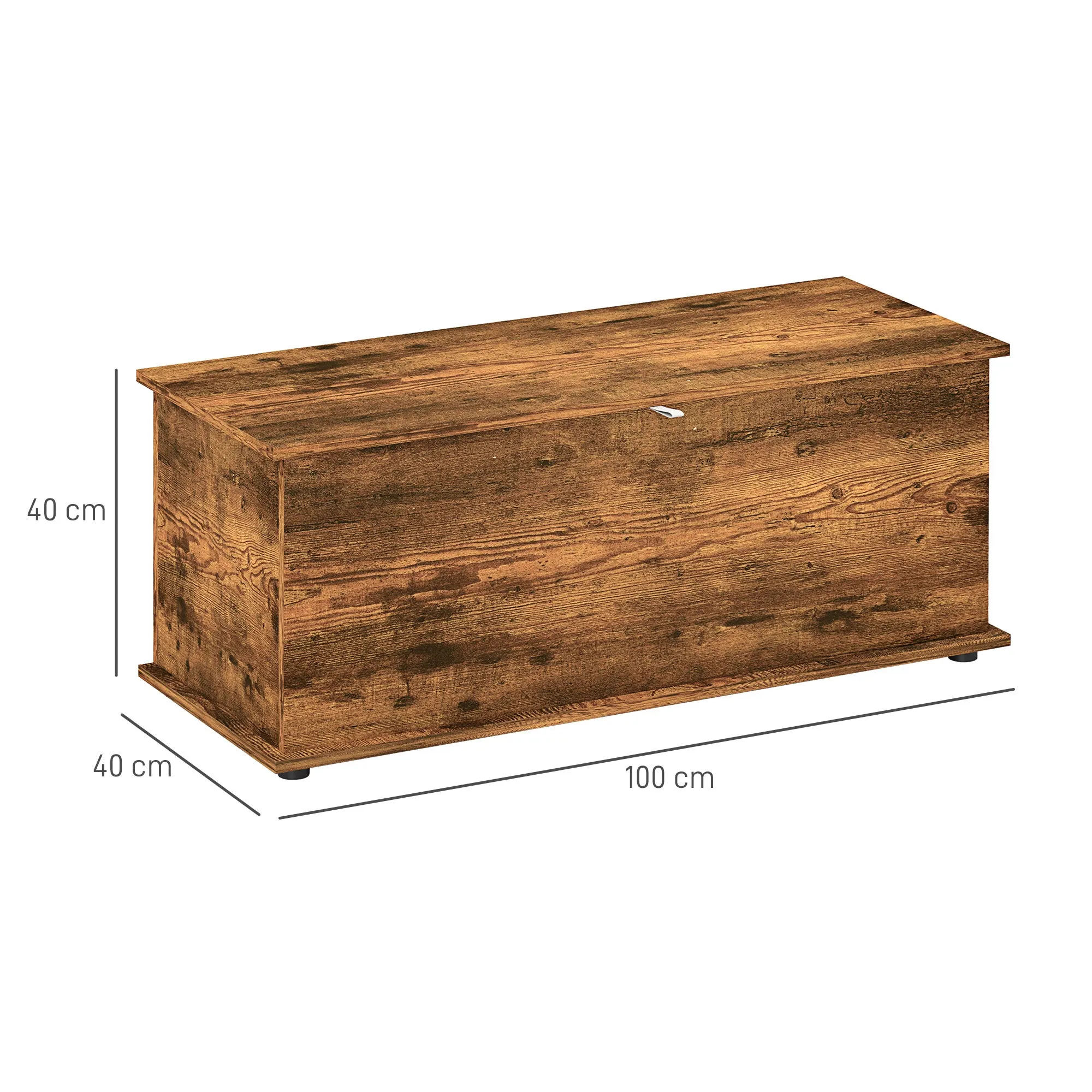 Storage Bench Capacity 60 kg for Bedroom and Entrance, Wooden, 100x40x40 cm, Brown - Image 3