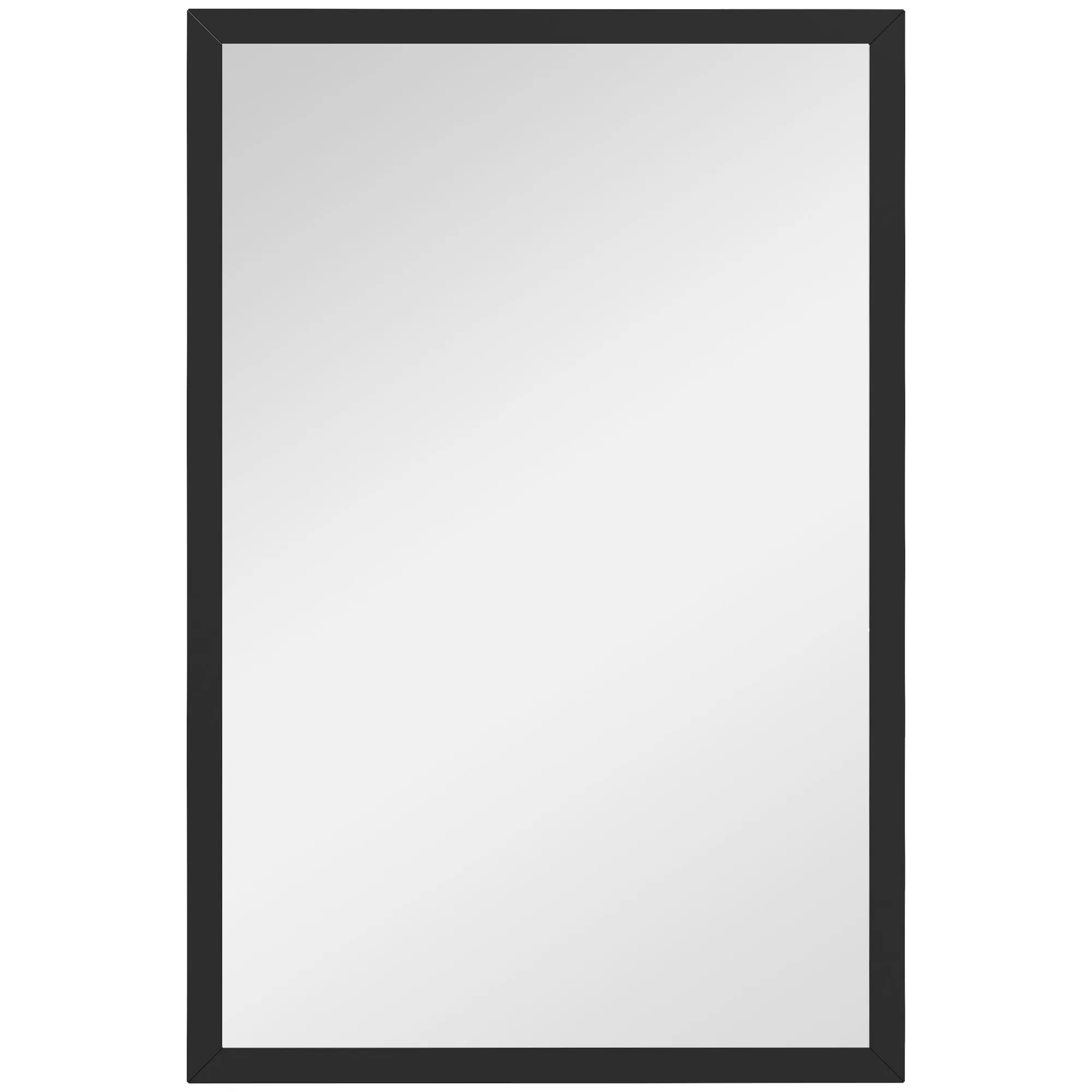HOMCOM Rectangular Wall Mirror with Hooks, Glass and MDF, 40x60 cm, Black