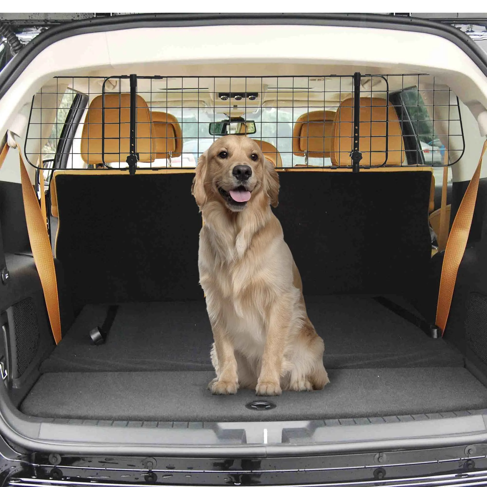 PawHut Dog Car Barrier, Adjustable Universal Dog Barrier, 91-152 x 30 cm, Black - Image 2