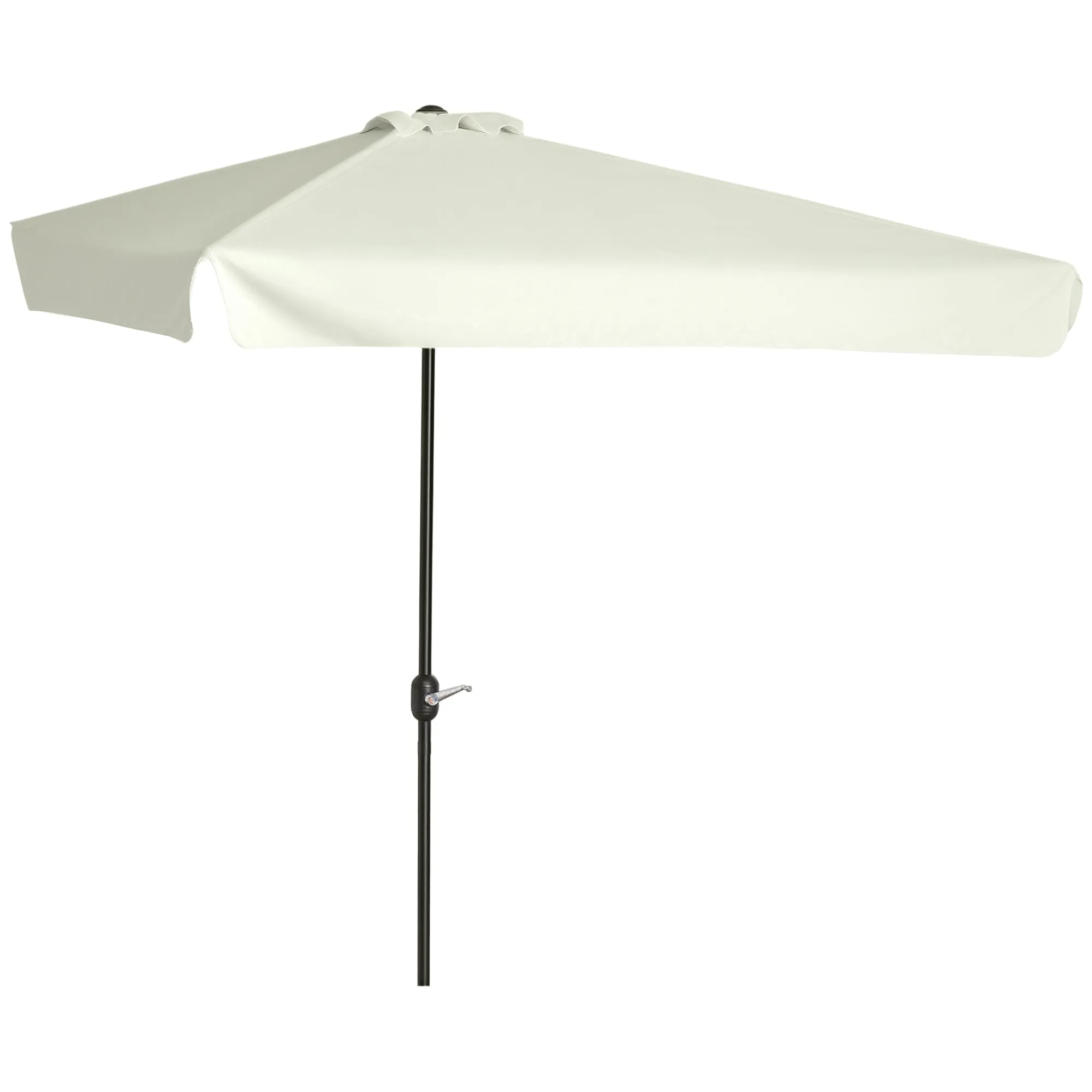 Outsunny Semicircular Wall Mounted Patio and Garden Umbrella with Crank Handle, 2.5x2.3m, Cream