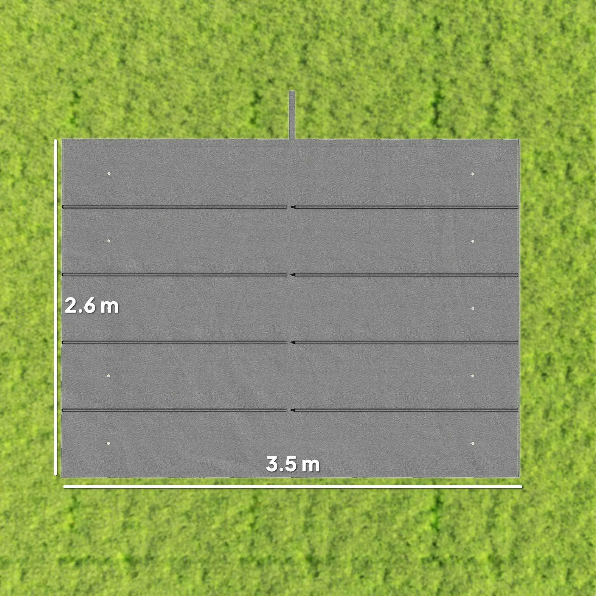 Outsunny Replacement Canopy for 4x3m Gazebo with 10 Drainage Holes, Light Grey - Image 3