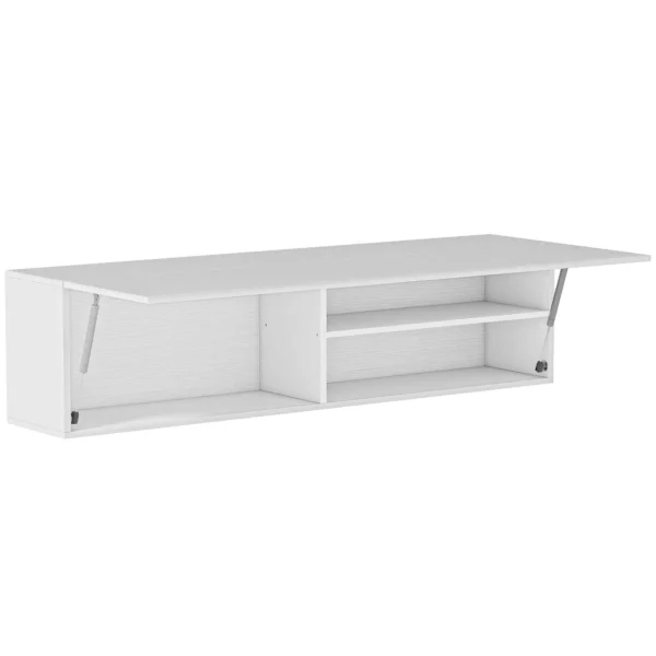 HOMCOM Wall-Mounted Bathroom Cabinet with Soft-Close Door, 2 Compartments and Adjustable Shelf, 120x23x30 cm, White