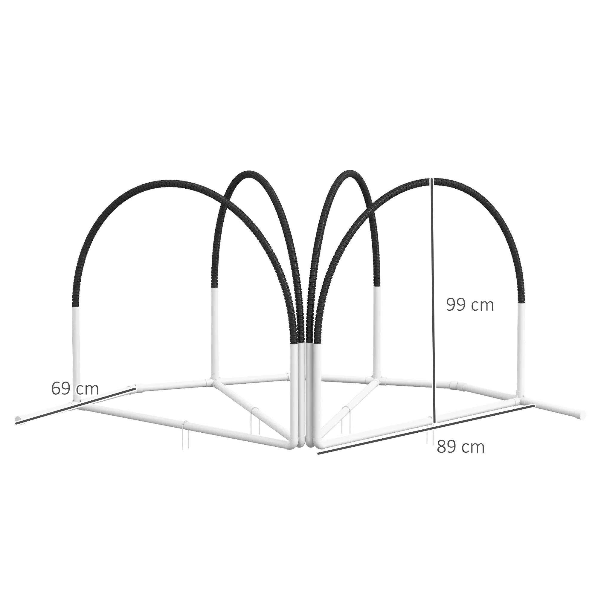 PawHut 4-Piece Dog Agility Set with 4 Pegs and Carry Bag, 89x69x99 cm, Black and White - Image 3