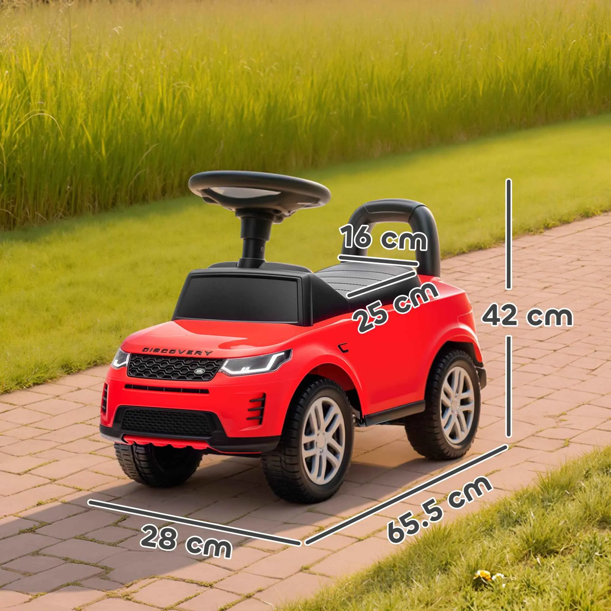 Land Rover Licensed Ride-On Toy Car with Horn and Storage Space, 65.5x28x42 cm, Red - Image 3