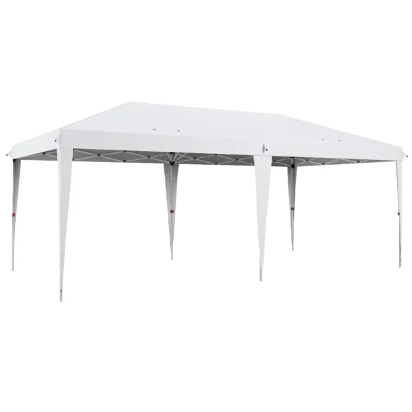 Outsunny 6x3m Pop-Up Garden Gazebo, Folding Party Tent with Carry Bag, White