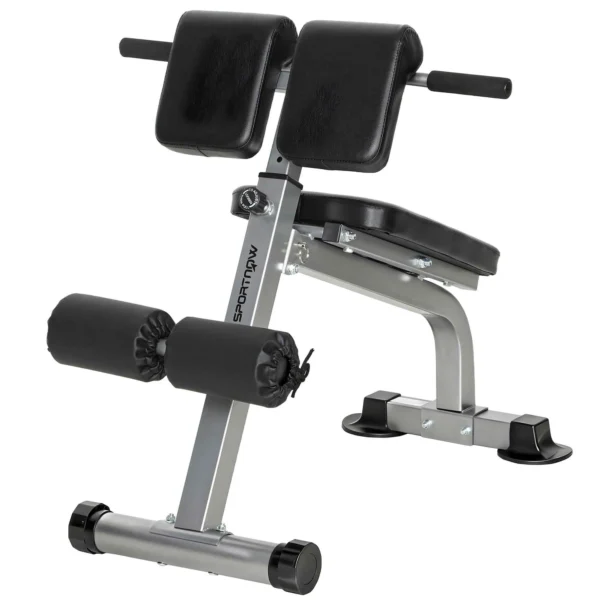 SPORTNOW Adjustable and Foldable Multifunctional Roman Bench, 150 kg Capacity, Silver