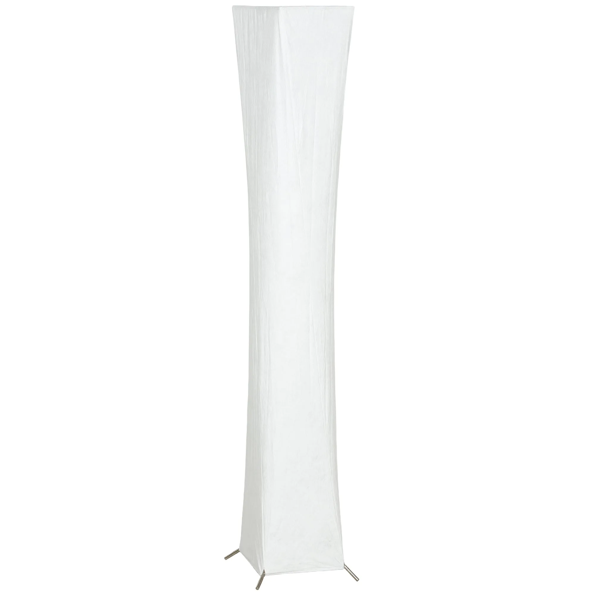 HOMCOM Modern Floor Lamp with Foot Switch, Steel and Fabric, 25x25x129 cm, White and Silver