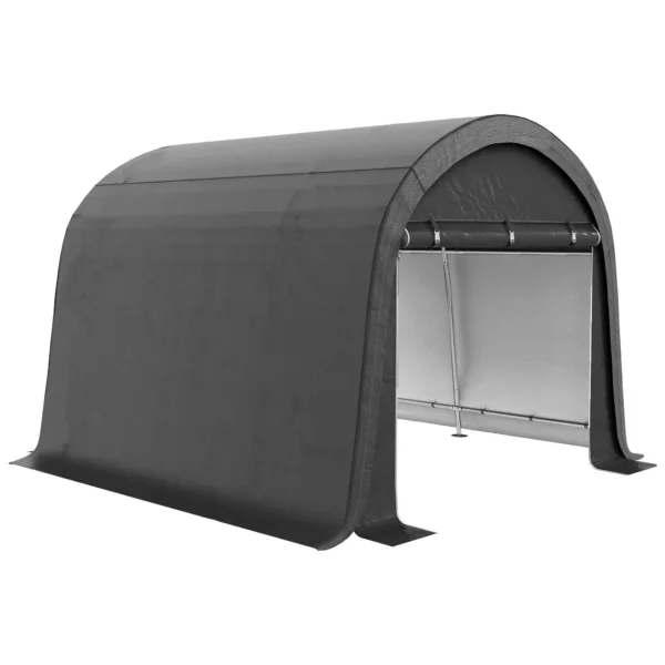 Outsunny Garden Tent for Motorcycles, Bicycles and Tools with 2 Zip Entrances, Made of Steel and PE, 300x300x235 cm, Grey