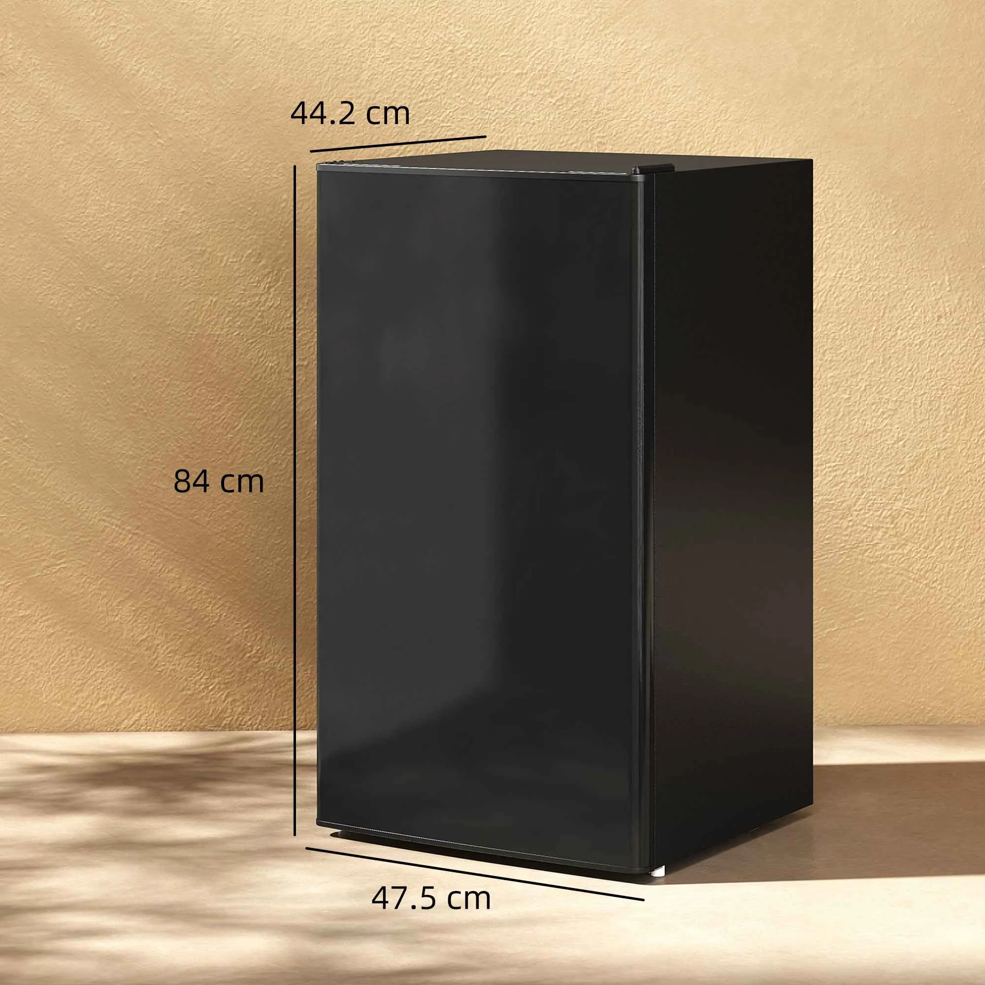 HOMCOM 91L Reversible Single-Door Small Refrigerator with Freezer and Adjustable Temperature, Black - Image 3