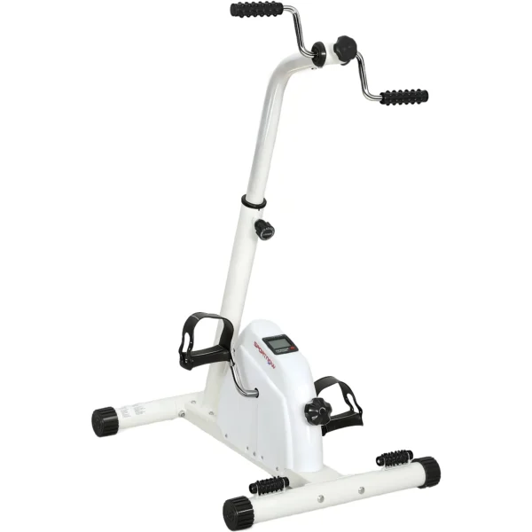 SPORTNOW Arm and Leg Rehabilitation Bike with Adjustable Height and Resistance, LCD Display, White