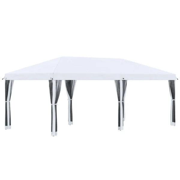 Outsunny 6x3m Folding Garden Gazebo with Mosquito Net and Carry Bag, Cream