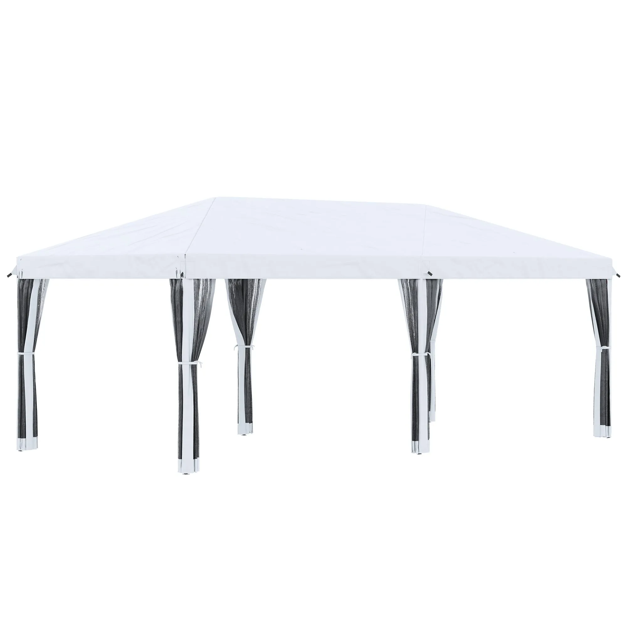 Outsunny 6x3m Folding Garden Gazebo with Mosquito Net and Carry Bag, Cream
