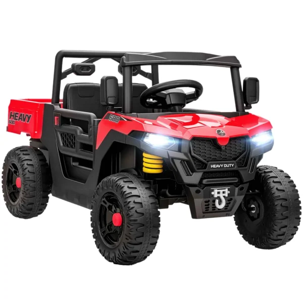 AIYAPLAY 12V Electric Ride-On Toy Car for Kids with Remote Control, Suspension, Trunk, and Music, Ages 3-8, Red