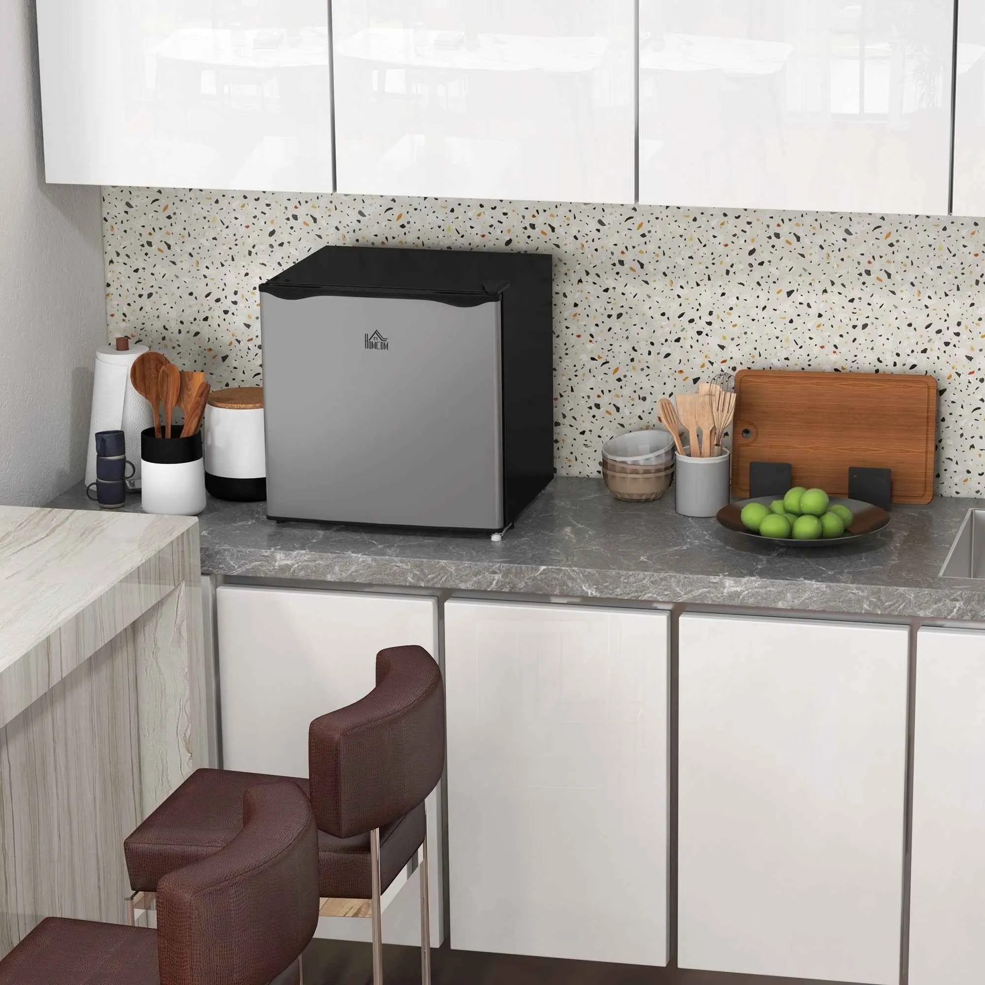 Portable Fridge 35L with Removable Shelf and Adjustable Temperature, 47x44.2x48.8 cm, Silver - Image 2