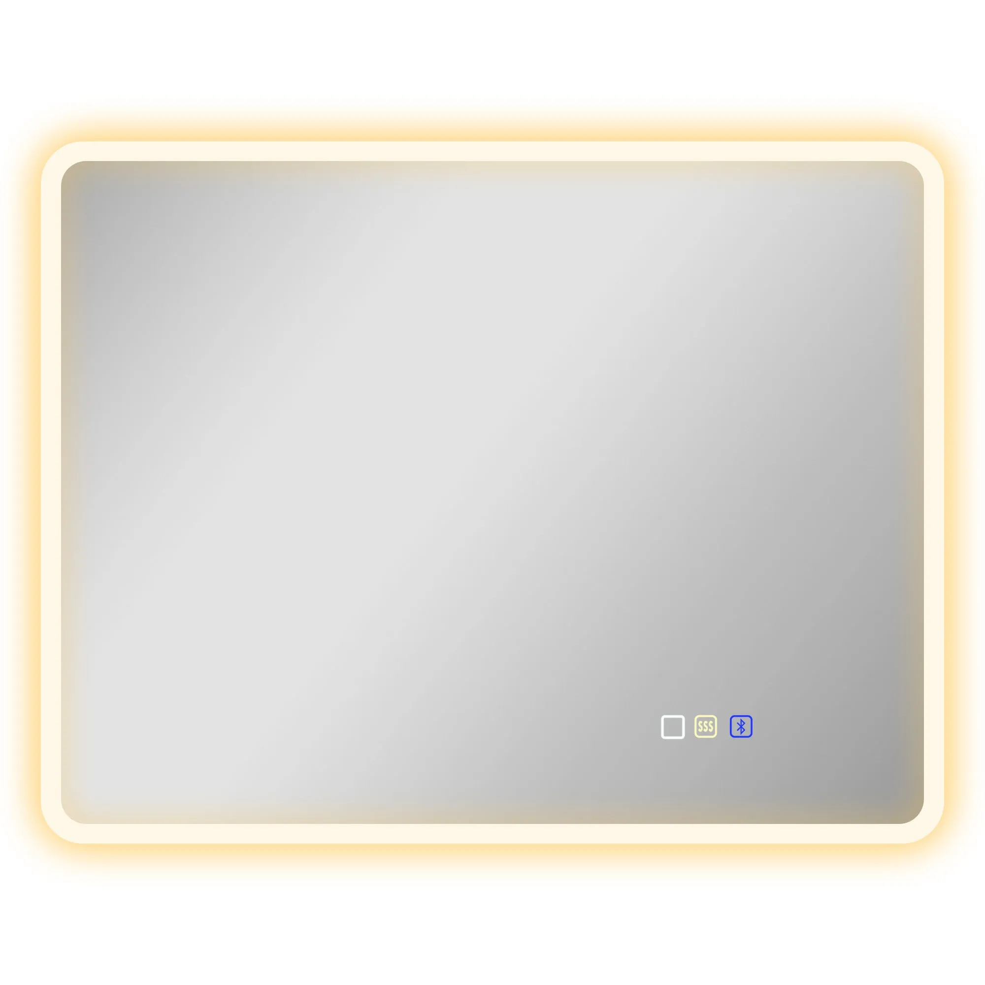 Bluetooth LED Bathroom Mirror, Touch Switch, Adjustable Light, 3 Colors, Anti-Fog, 70 x 90 cm, Silver