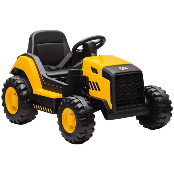 Electric Ride-On Toy Car for Children 3-6 Years, Official CAT Brand, 12V, Manual and Remote Control, Yellow